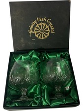 Galway Irish Crystal Brandy Glass Set 2 Elegant Presentation Box