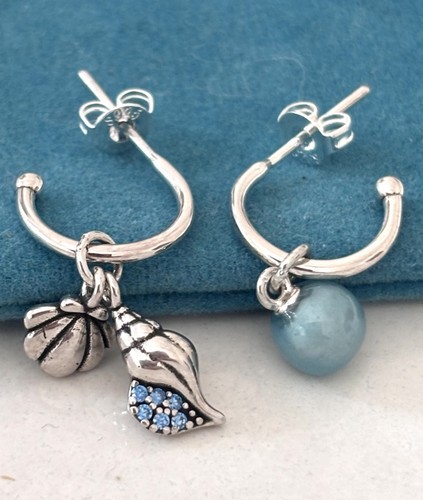 Sterling silver sea shell - silver,