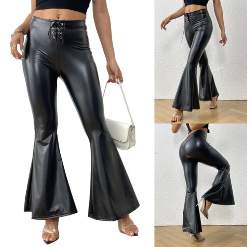 Women faux leather pants - faux,