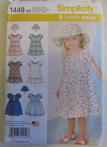 Simplicity 1449 sewing pattern - 1449,