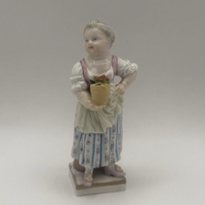 Meissen Porcelain Figure model G1 Girl with Flower Pot, Otto Eimert 19th Century