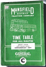 Mansfield District bus timetable booklet July 1957