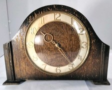 Vintage Smiths 30 Hour Mantle Clock Wind-up Wood Wooden Brass ? Parts See Desc