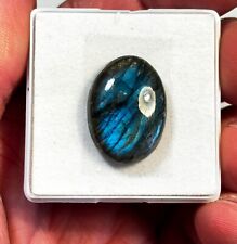 Labradorite Peacock Blue Oval 23x17x6mm x 1 Loose Cabochon Gemstone LAB055