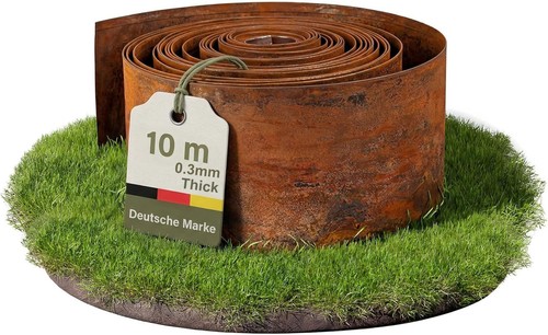 Corten steel lawn edging - lawn, 10m