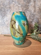 Mdina Glass Vase Tiger Blue