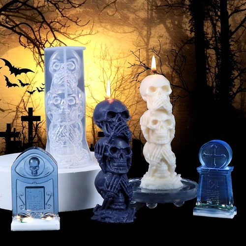Pumpkin silicone molds skull - silicone,