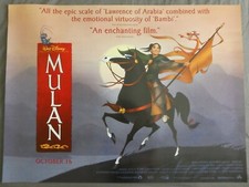 MULAN (1998) RARE ROLLED WALT DISNEY ORIG STYLE A UK QUAD POSTER 40" x 30" EXC