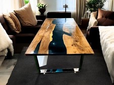 Black Epoxy Meeting Table Top