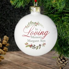 Personalised Christmas Tree Bauble Personalised In Loving Memory Wreath Bauble