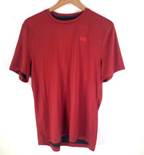Helly Hansen Base Layer T Shirt Medium Relaxed Mens Terracotta Red Short Sleeve