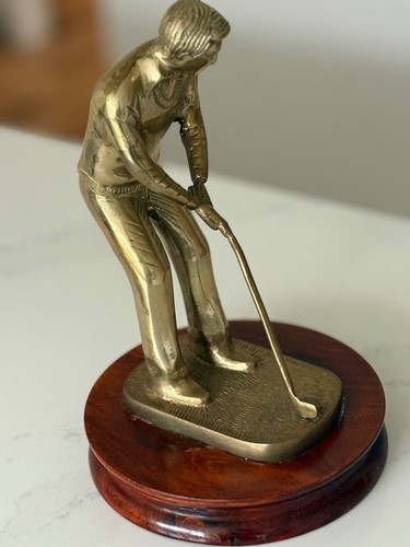 Vintage brass golf statue - brass, /