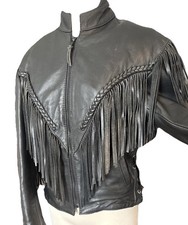 Vintage  Black Leather Fringe