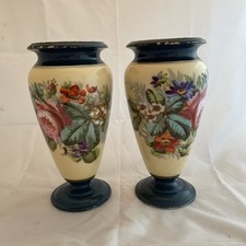 Pair Of Floral Vases Mantle