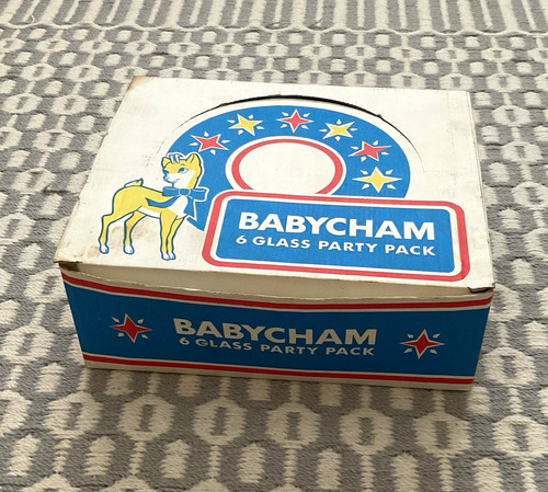 Babycham gold rim wine - babycham,