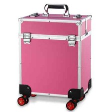 Gorilla GC-340B Trolley Salon Hair Dresser Makeup Cosmetics Case Pink +Warranty