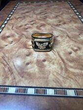Fm Silver Ring And 14k Gold Eagle