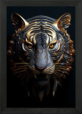 Abstract Gold Tiger Head