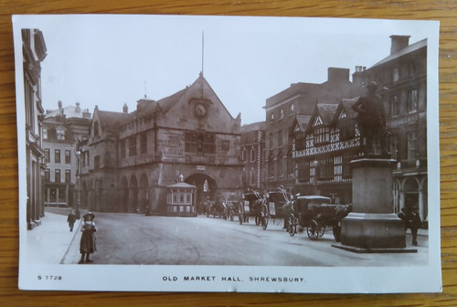 Vintage postcard old market - vintage,