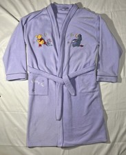 Disney Winnie the Pooh Lilac Fleece Dressing Gown Robe Skating Fun Size 35”