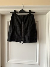 Girls black leather look - m,