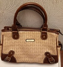 Rosetti Handbag Bag Woven Beige & Brown with Removable Wallet Purse - NEW