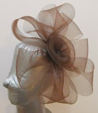 chocolate brown fascinator headband headpiece wedding party race ascot bridal