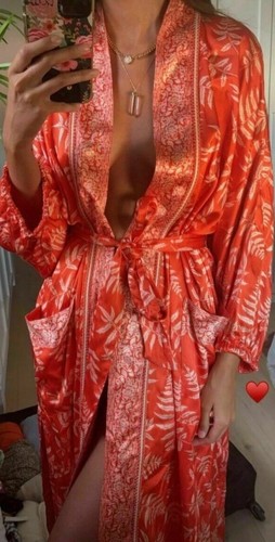 Zara orange printed kimono - ,