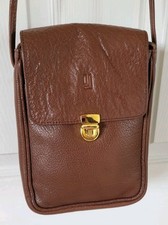 Jaferjees Small Brown Genuine Leather Organiser Travel Crossbody Bag