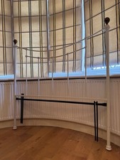 Metal headboard with brass balls on each side cream colour