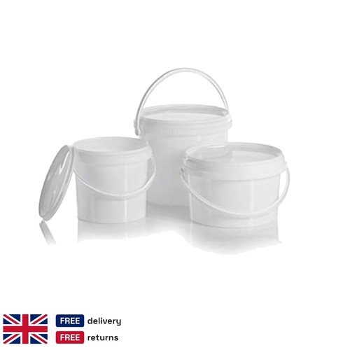 White plastic bucket with - 1l,
