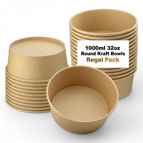 1000ml kraft round salad - 1000ml,