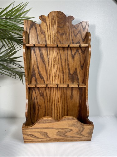 Vintage oak display rack wall - vintage,