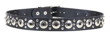 Western Concho Stud Genuine Leather Belt Punk Goth Rockabilly Bikers Cowboy Belt