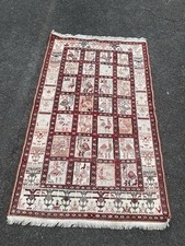 Soumak Embroidered Flat Rug Silk Turkish Kilim 80 x 46 Inches Red
