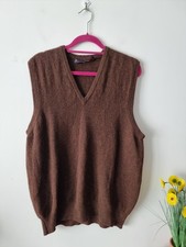 Vintage Kilspindie of Scotland Brown Wool V-Neck Sweater Vest