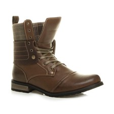 MENS LACE UP PADDED FUR TRIM