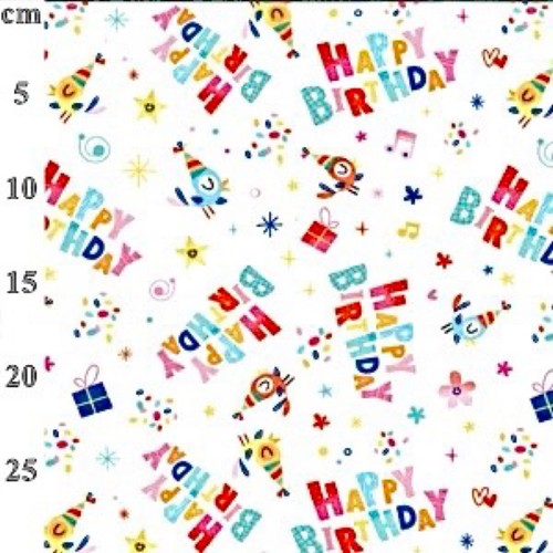 Polycotton fabric happy - polycotton,