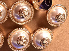 5 GUCCI BUTTONS BRILLIANT GOLD & PEARL DOME GUCCI ICONIC GG BUTTONS 23mm  