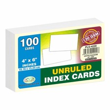 4"x6" Unruled Blank Index