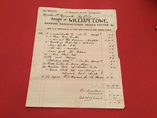 William Lowe 1907 Alfreton Agent for Barton Gillette Leather  receipt R35688