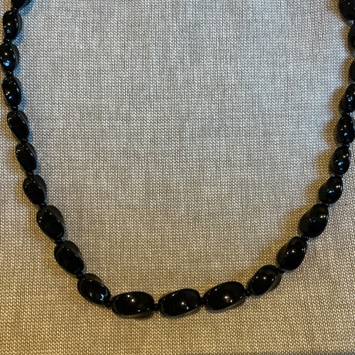 Vintage necklace black glass - vintage,