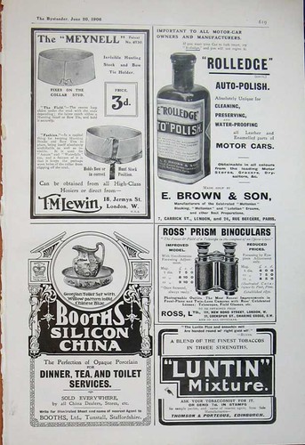 Old antique print - 1906, brown