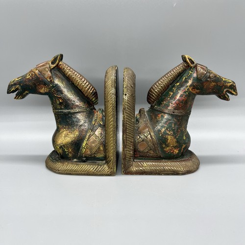 Vintage painted wood - and, brass