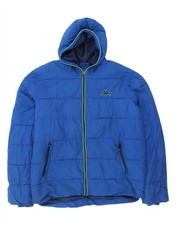 KAPPA Mens Hooded Padded Jacket UK 42 XL Blue Polyester OZ02