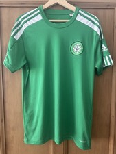 Retro Celtic Football Adidas Training Shirt Medium Scotland Green