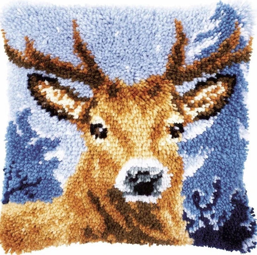 Stag latch hook - stag, cushion