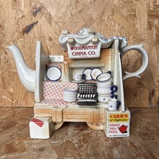 Vintage CARDEW DESIGNS Woodmanton China Market Stall Large Novelty Teapot Signed