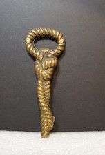 Vintage Brass Bottle Opener - Nautical Rope Knot - Maritime - Fisherman - Navy