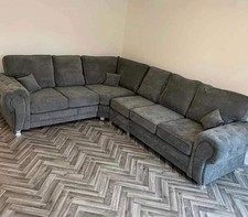 Brand New Luxury Verona Corner Sofa | Charcoal | 2c3. | FREE DELIVERY! 